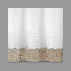 Achim Oakwood 14 in. L Polyester/Linen Window Curtain Valance in Natural